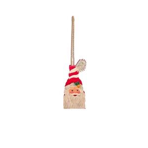 Handcrafted Red &‎ White Santa Claus Wooden Taper Candle Holder 11.5"X5"X1.5"